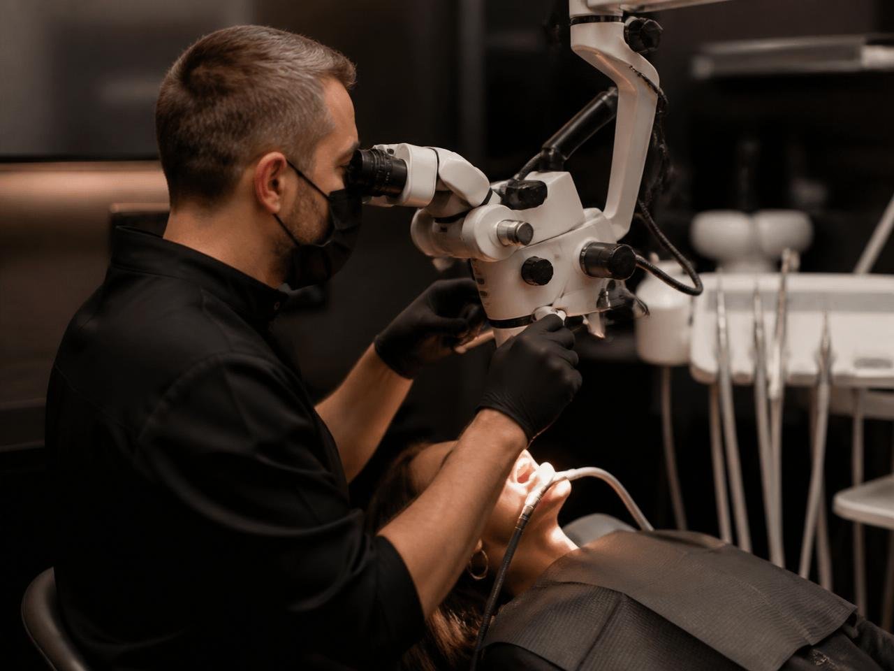 Trabalho sob microscópio — referência do curso Endodontia com Magnificação